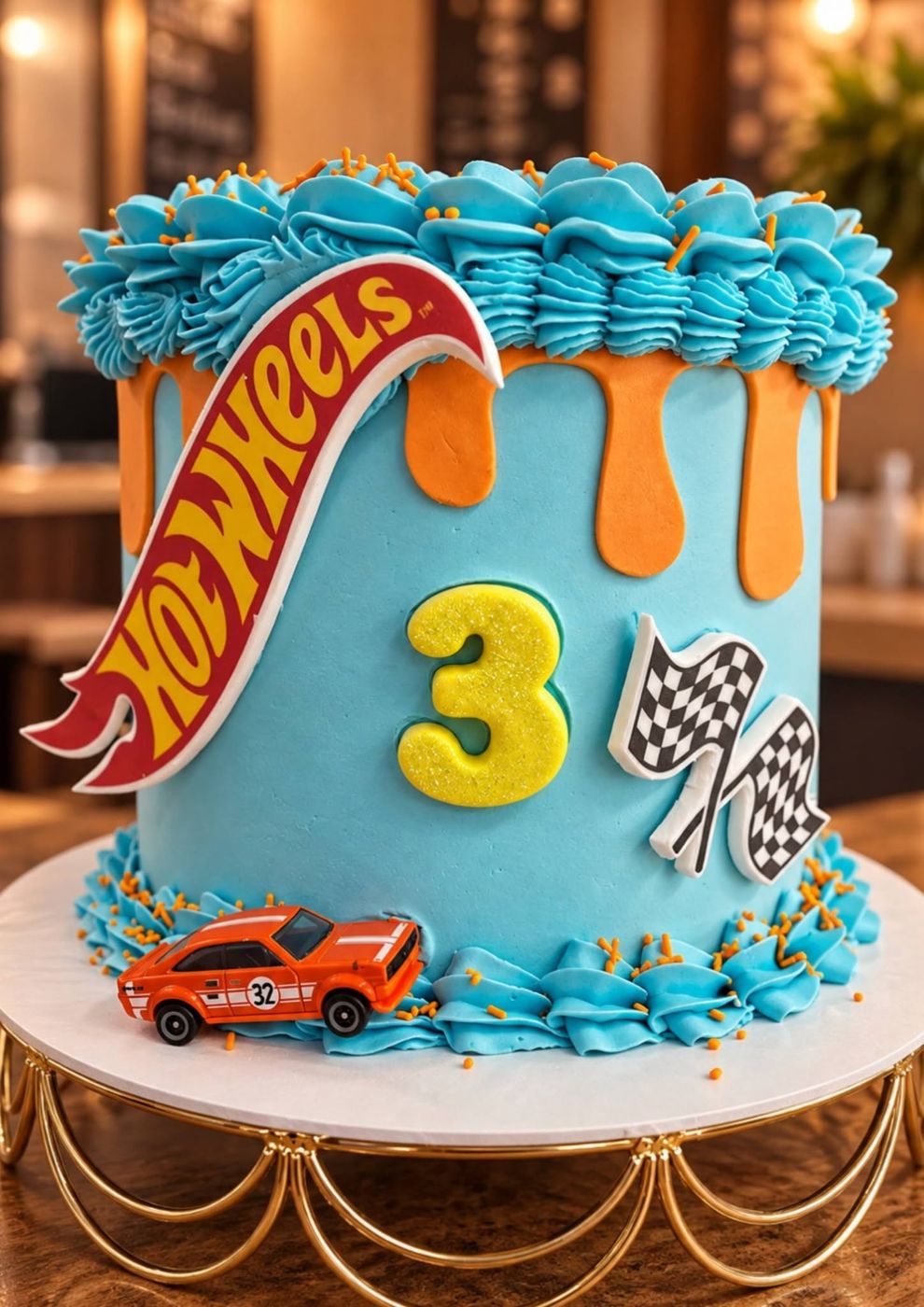 Custom Hot Wheels birthday cake
